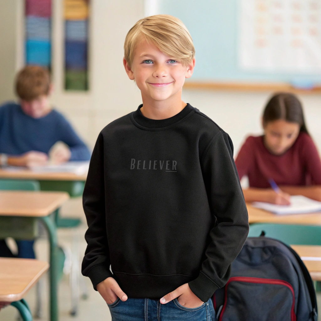 Youth Crewneck Sweatshirt / Multiple Colors / Grey Letters