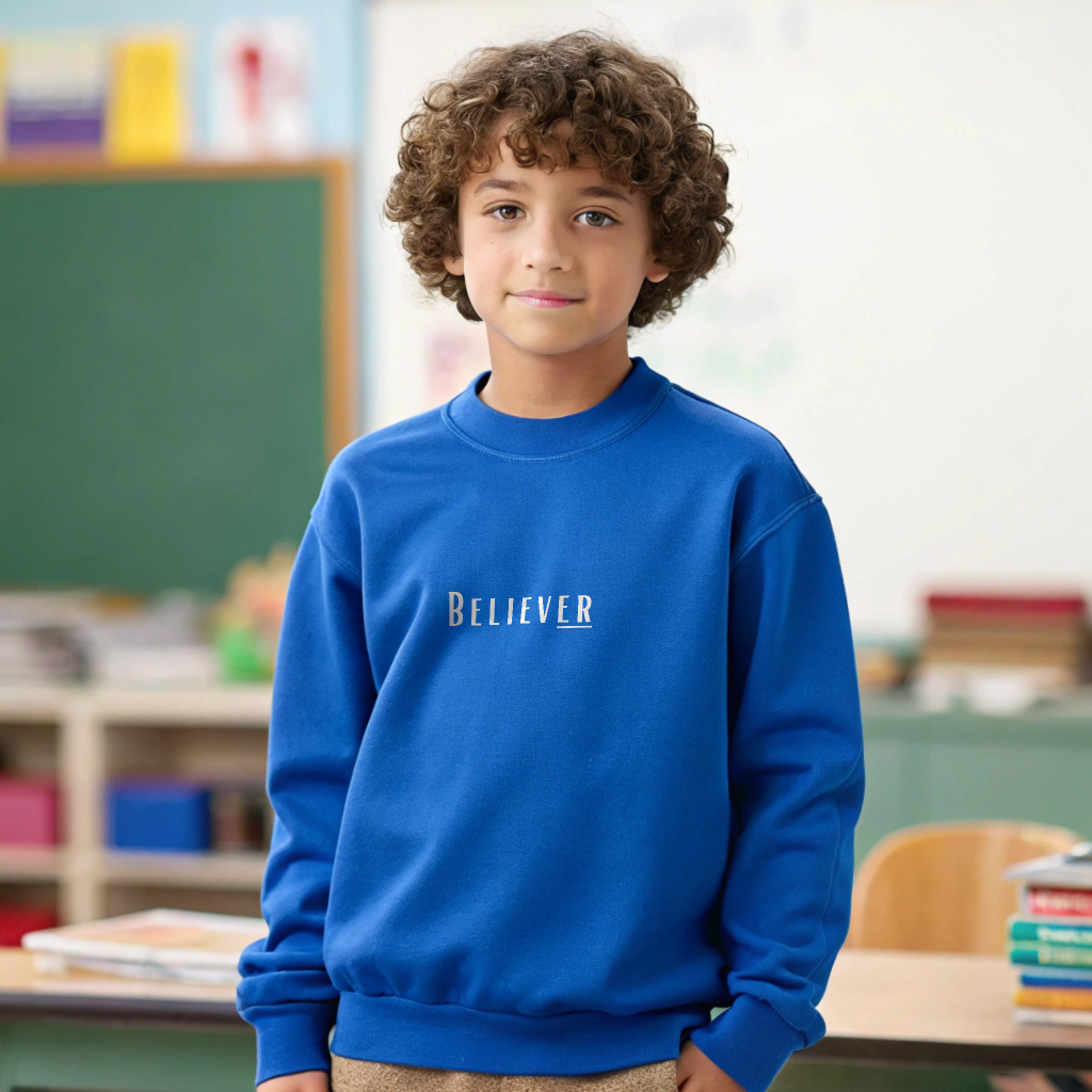 Youth Crewneck Sweatshirt / Multiple Colors / Grey Letters