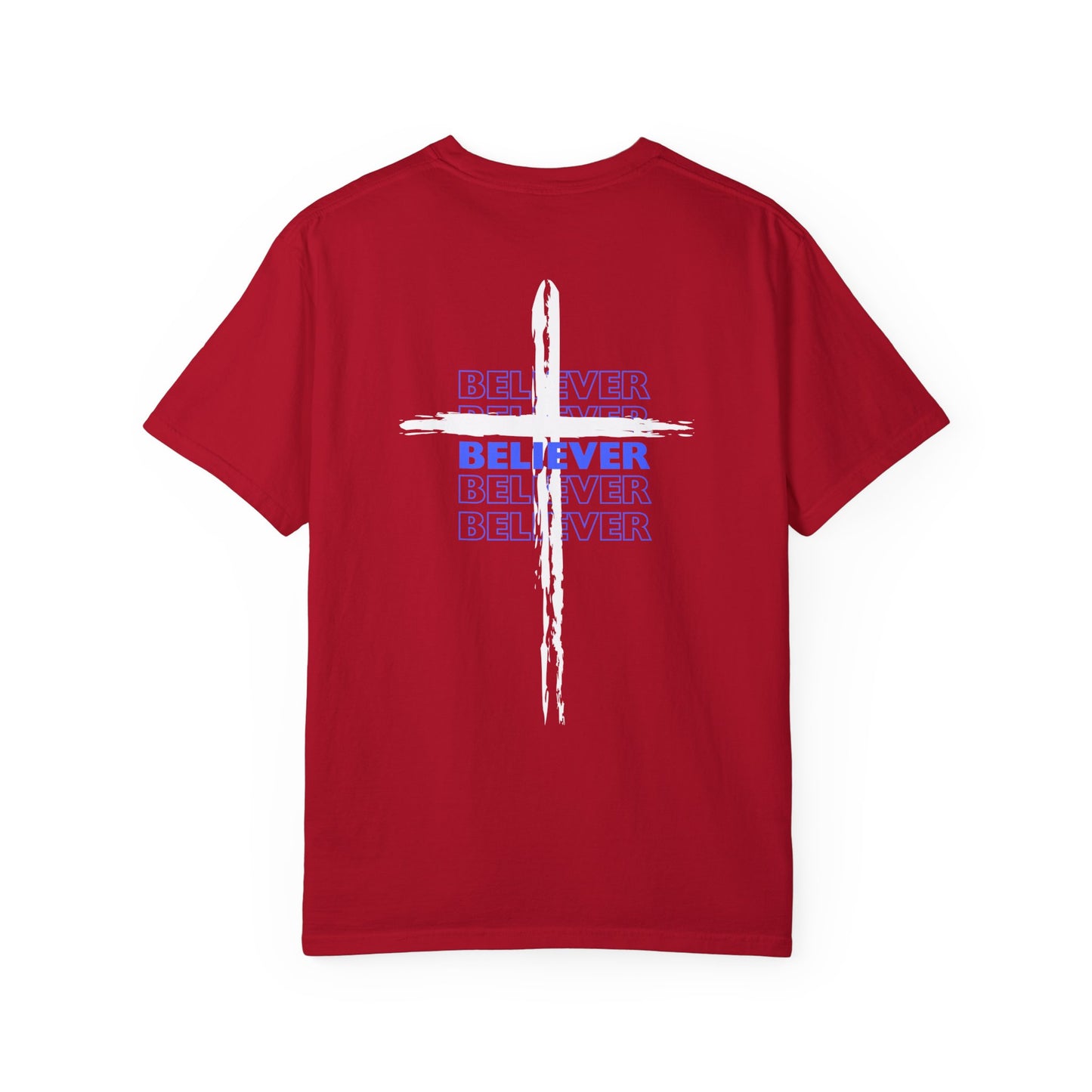White Cross / Blue Believer / Red T-shirt