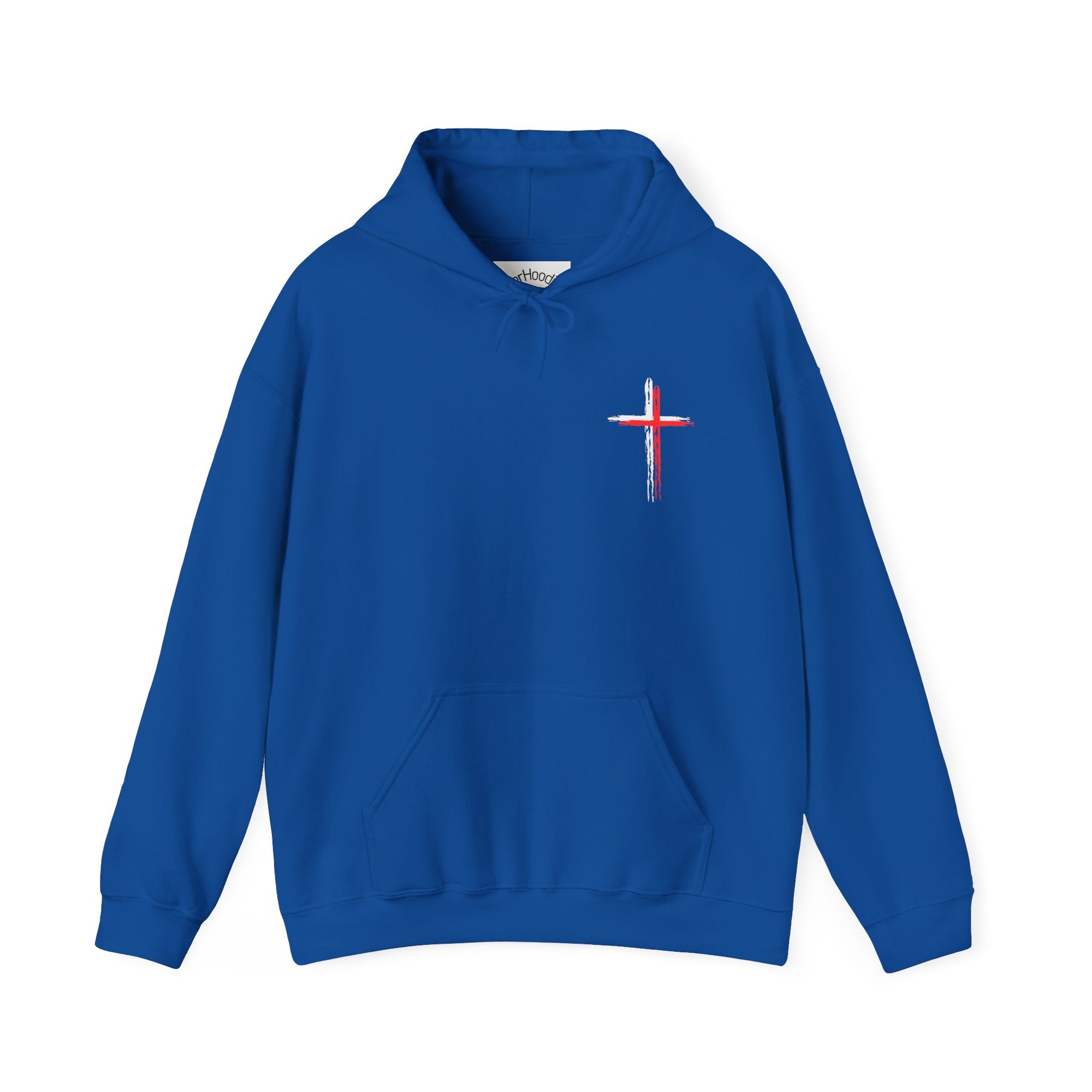 Believer Cross Hoodie – Blue / Red