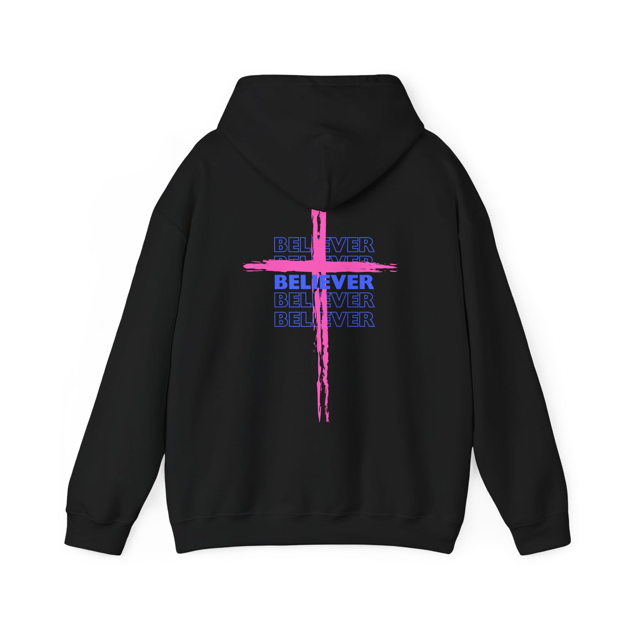 Believer Cross Hoodie – Black / Pink