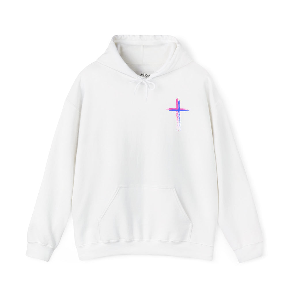 Believer Cross Hoodie – White / Pink