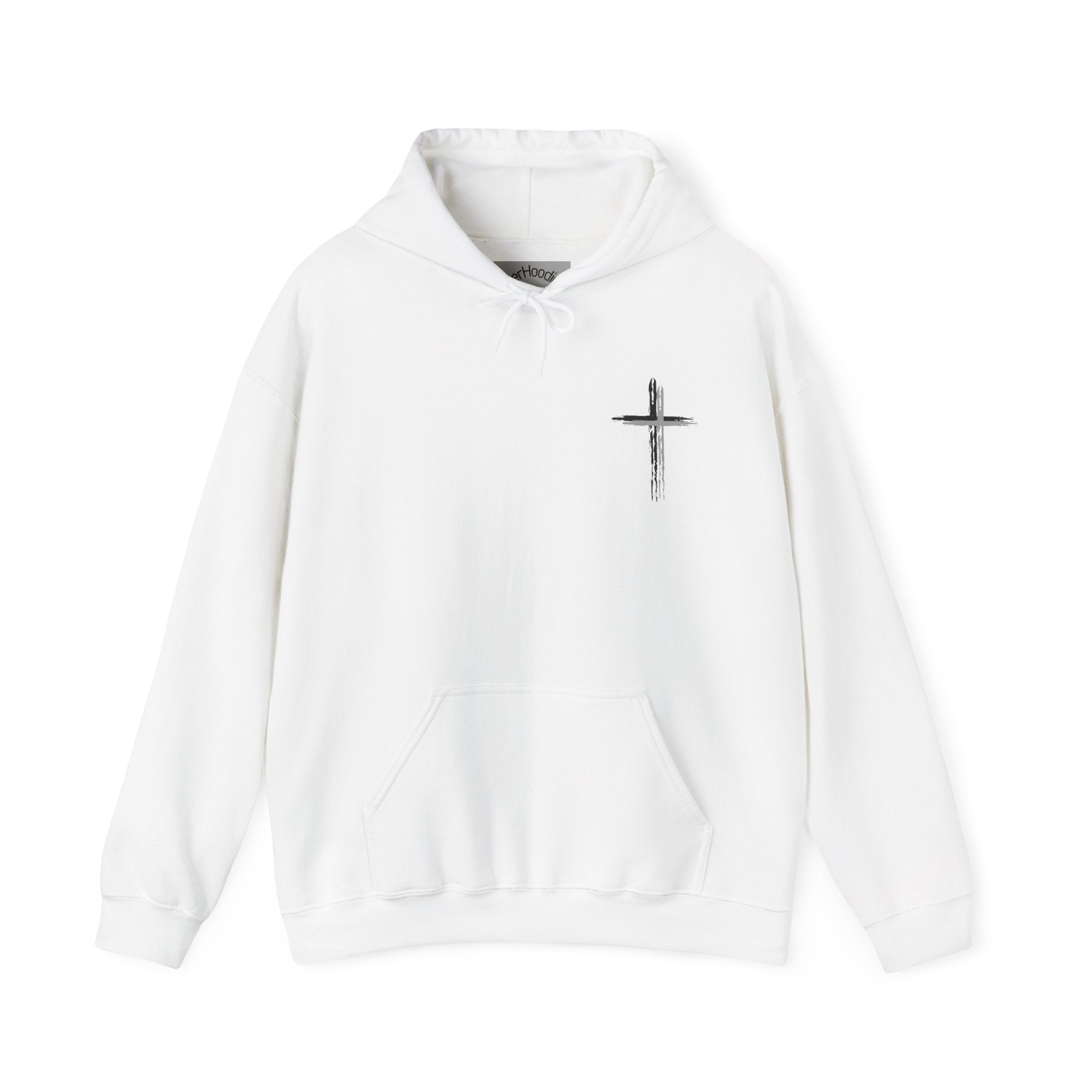 Believer Cross Hoodie – White / Grey