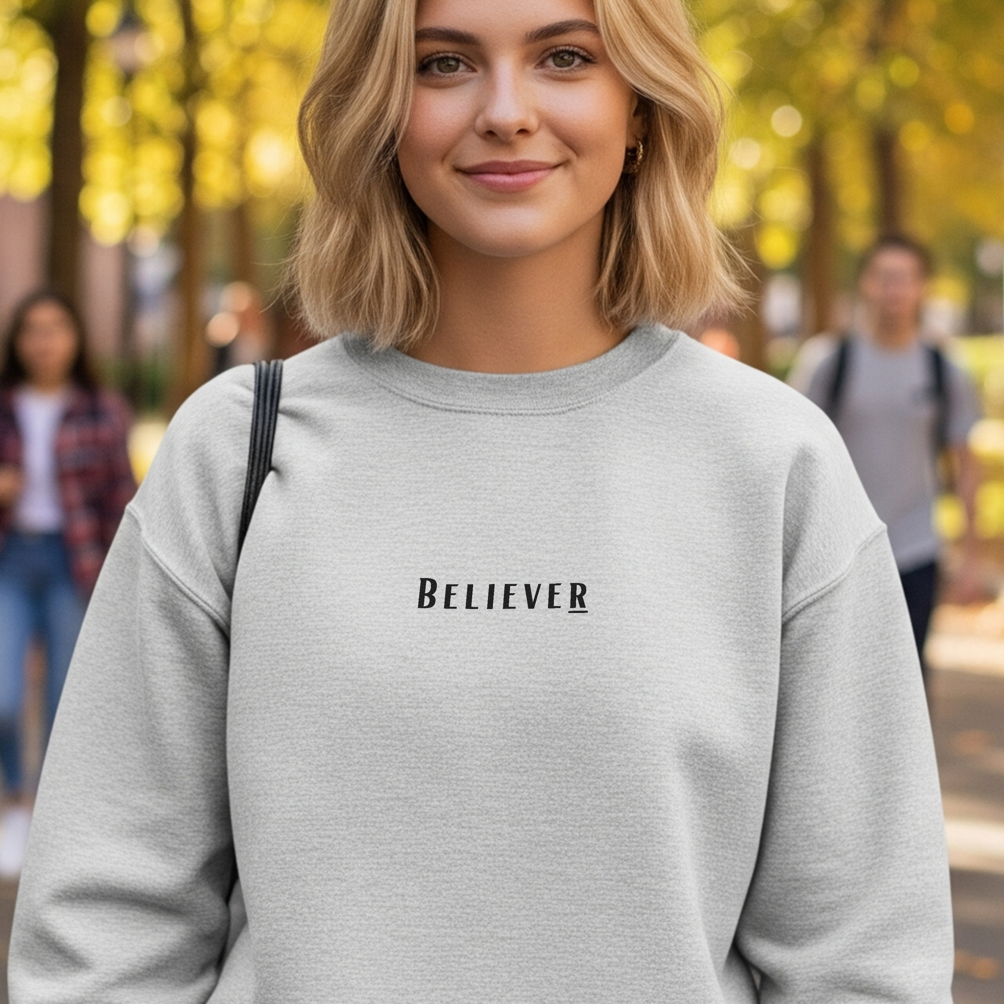 Believer Embroidered Crewneck – Ash