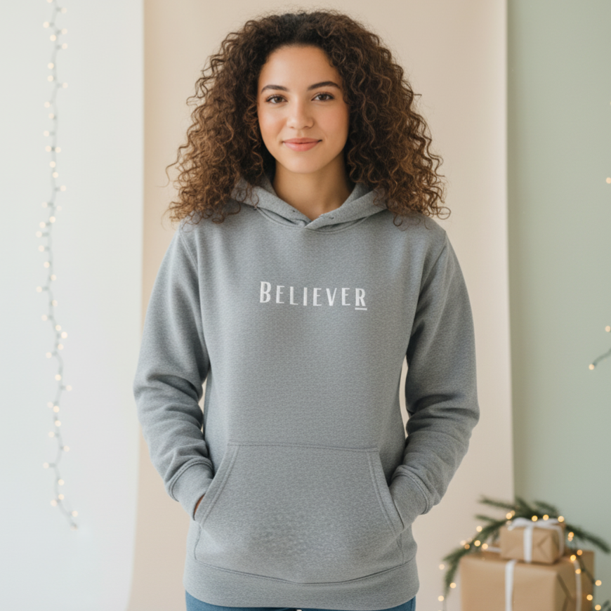 Believer Collection Hoodie – Athletic Grey