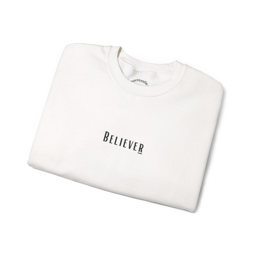 Believer Embroidered Crewneck – White