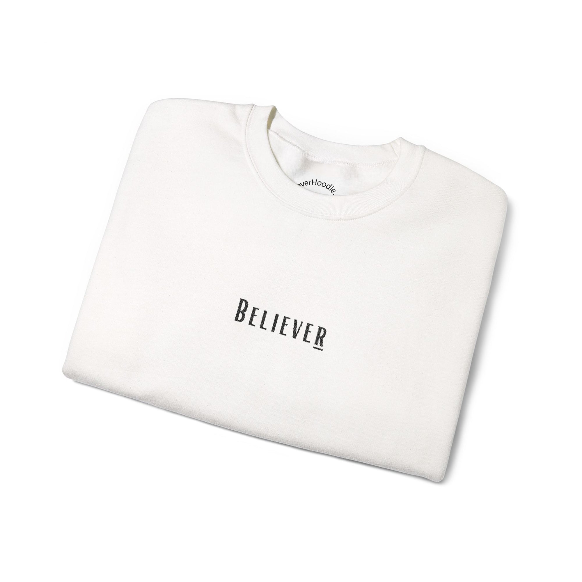 Believer Embroidered Crewneck – White