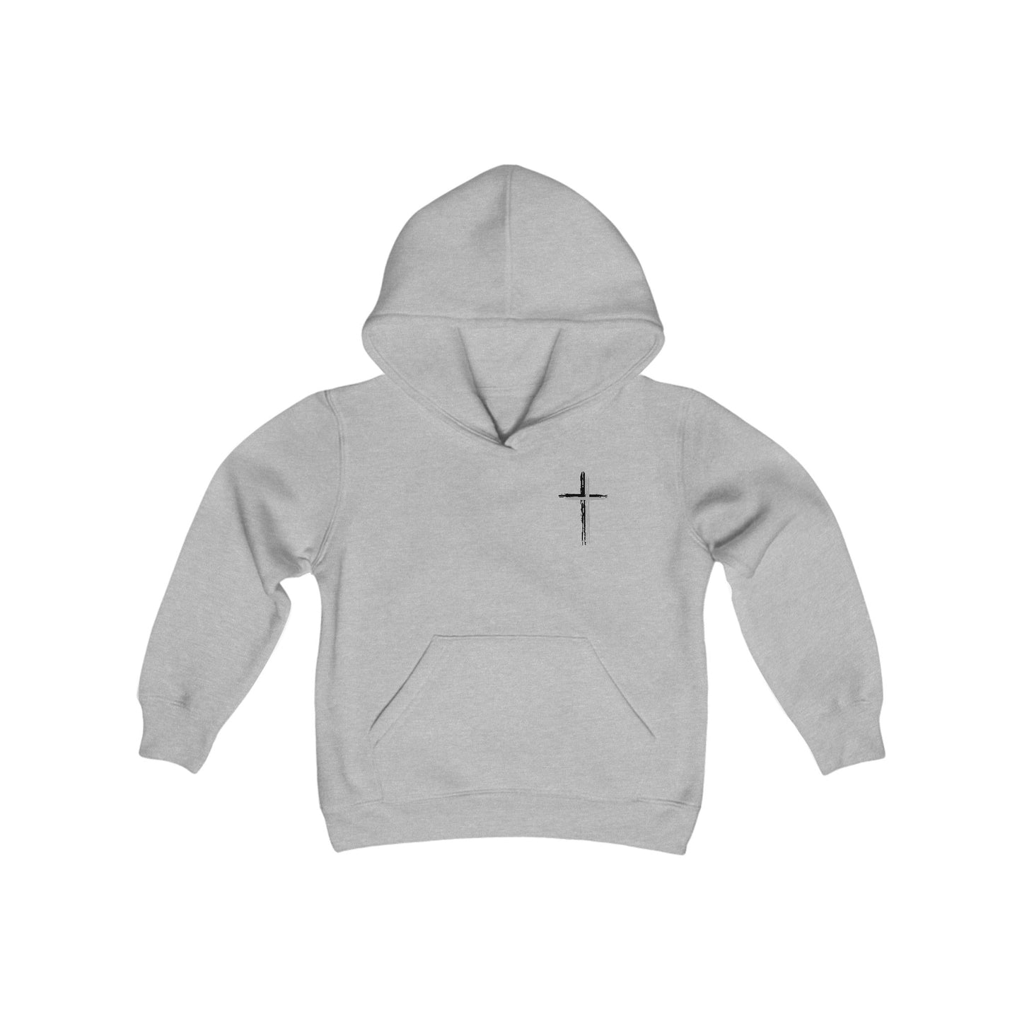 Youth Hoodie / Multiple Colors / Grey Cross / Black Letters