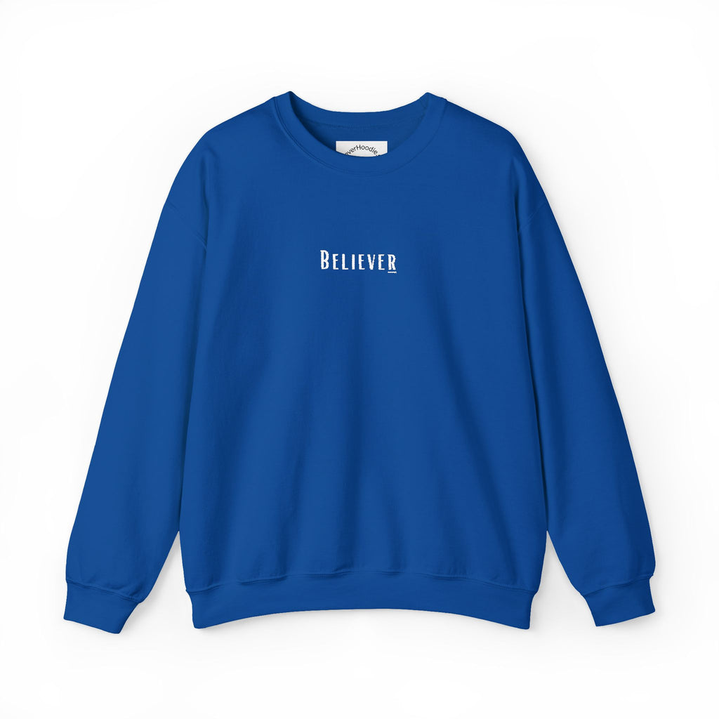 Believer Embroidered Crewneck – Blue