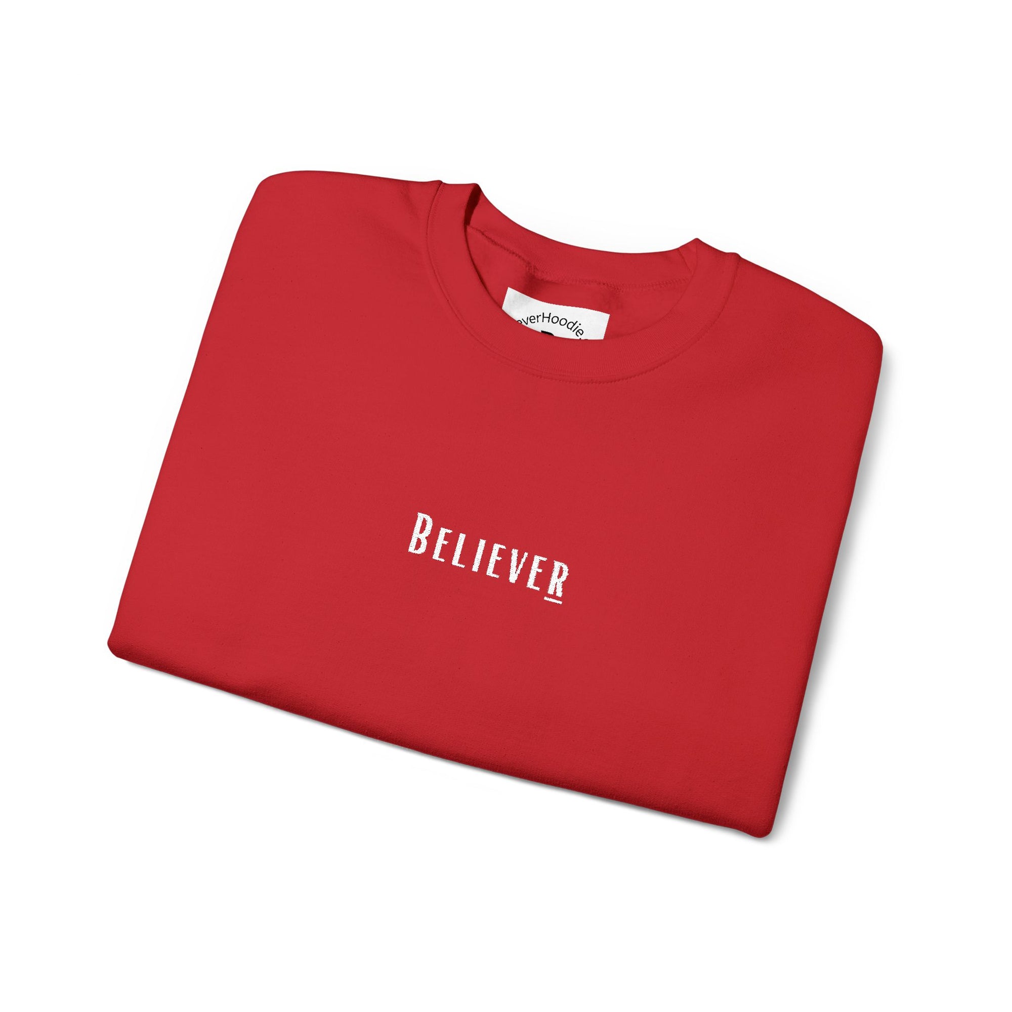 Believer Embroidered Crewneck – Red