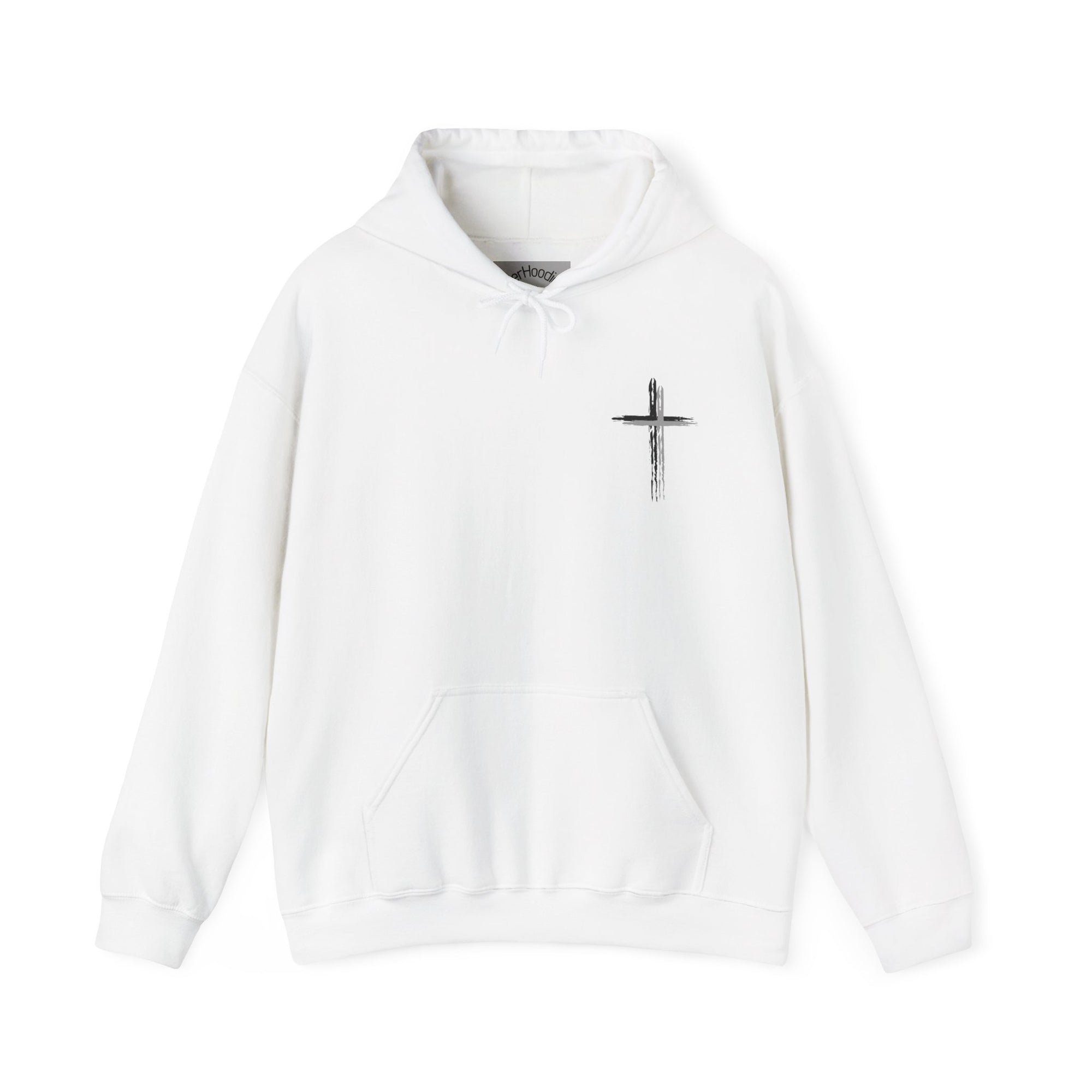 Believer Cross Hoodie – White / Grey