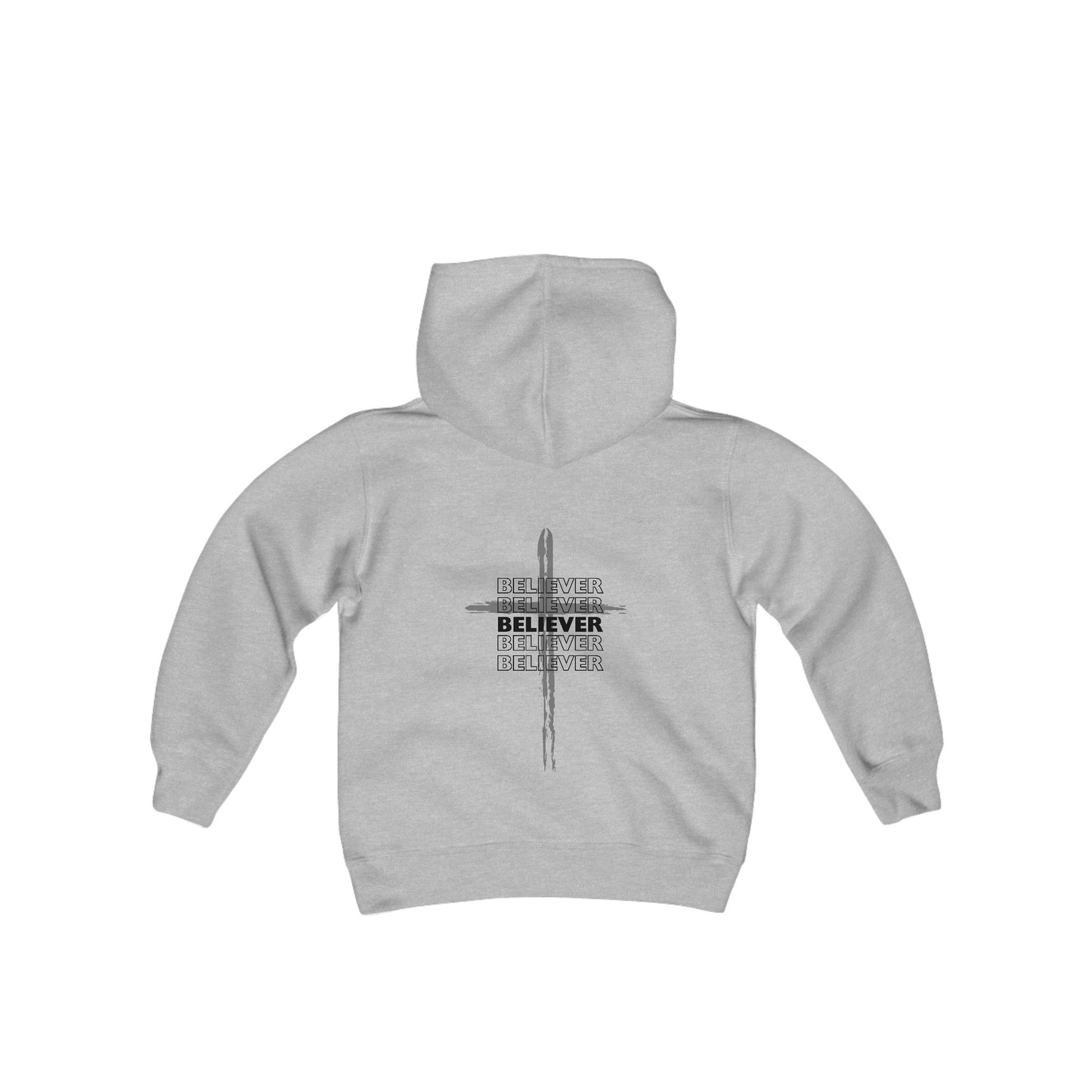 Youth Hoodie / Multiple Colors / Grey Cross / Black Letters