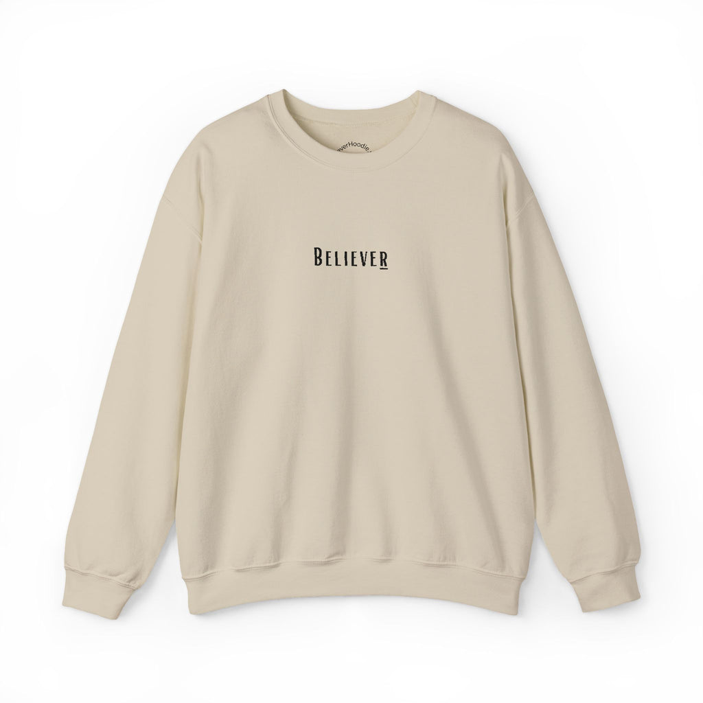 Believer Embroidered Crewneck – Sand