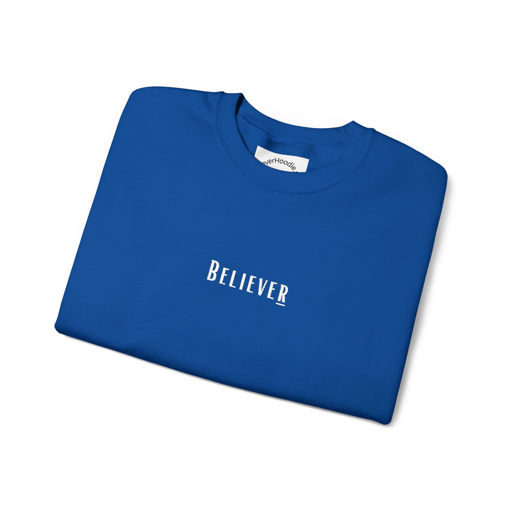Believer Embroidered Crewneck – Blue