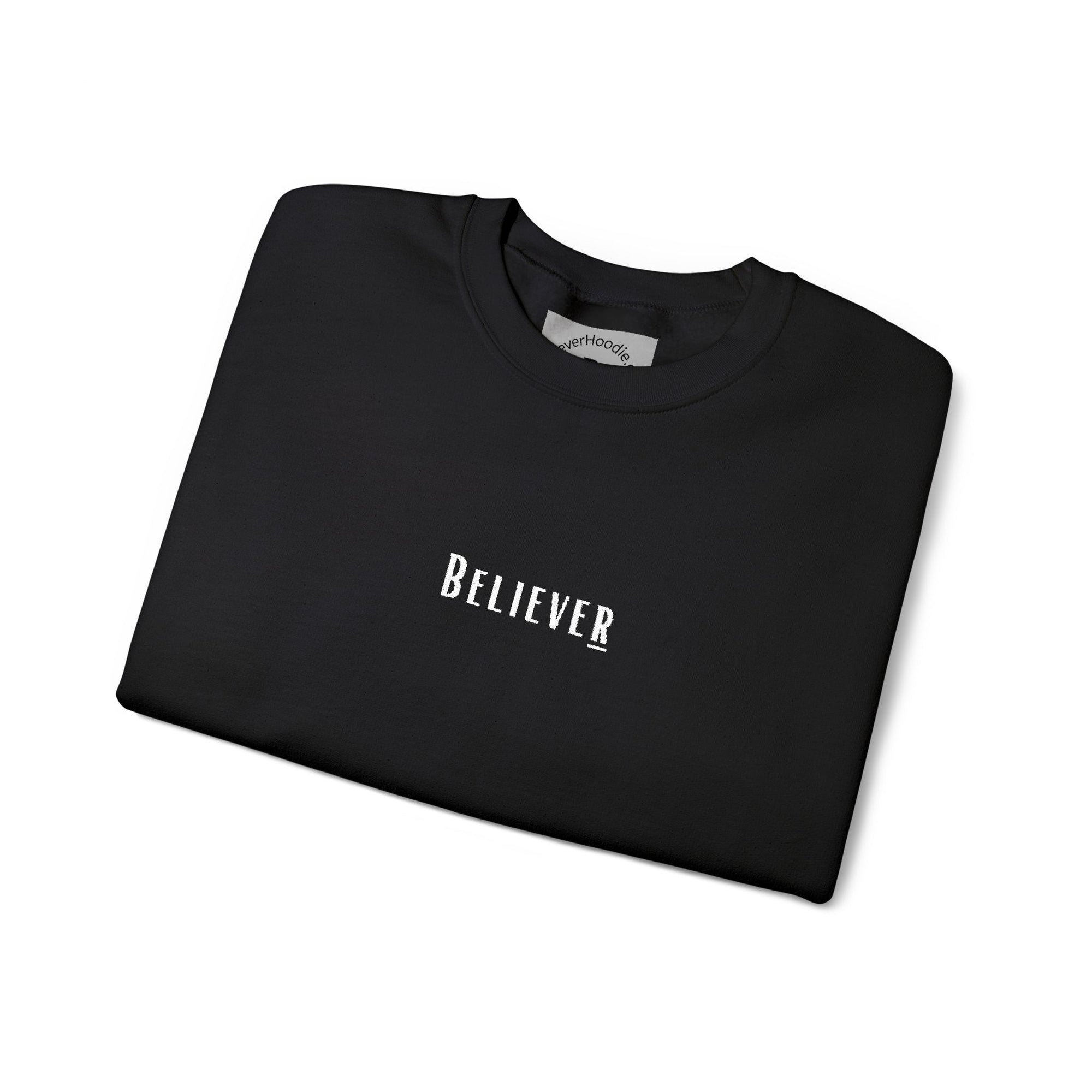 Believer Embroidered Crewneck – Black