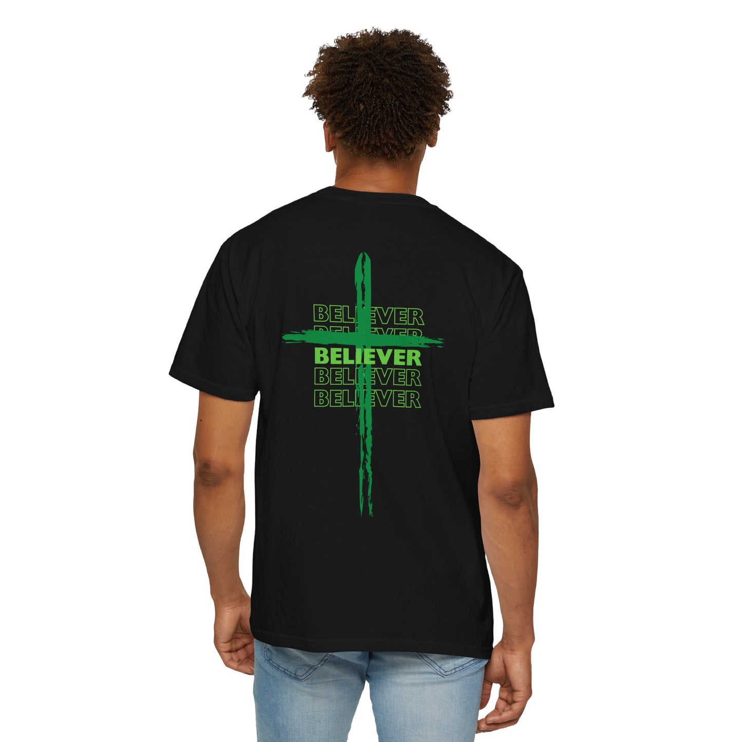Green Cross / Grass Green Believer / Black T-shirt
