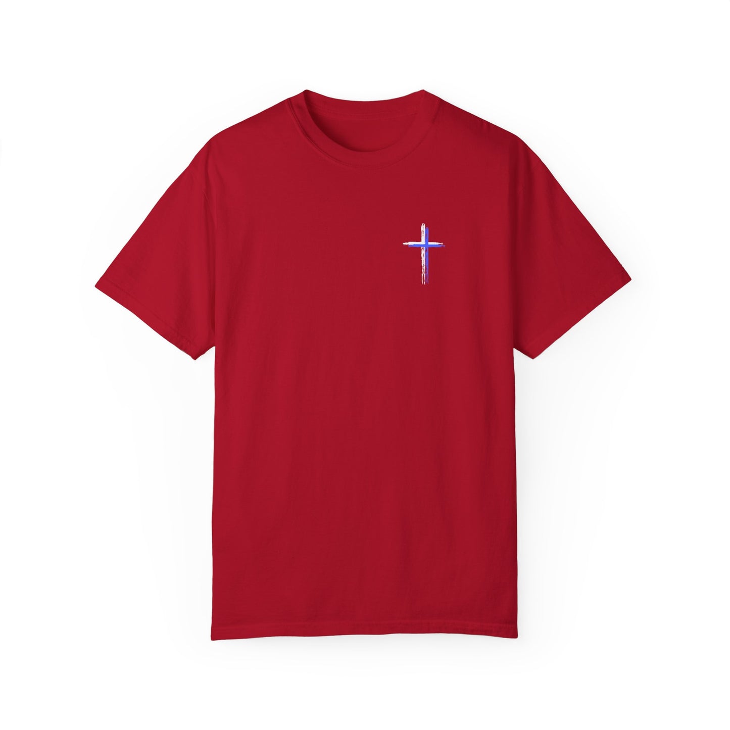 White Cross / Blue Believer / Red T-shirt