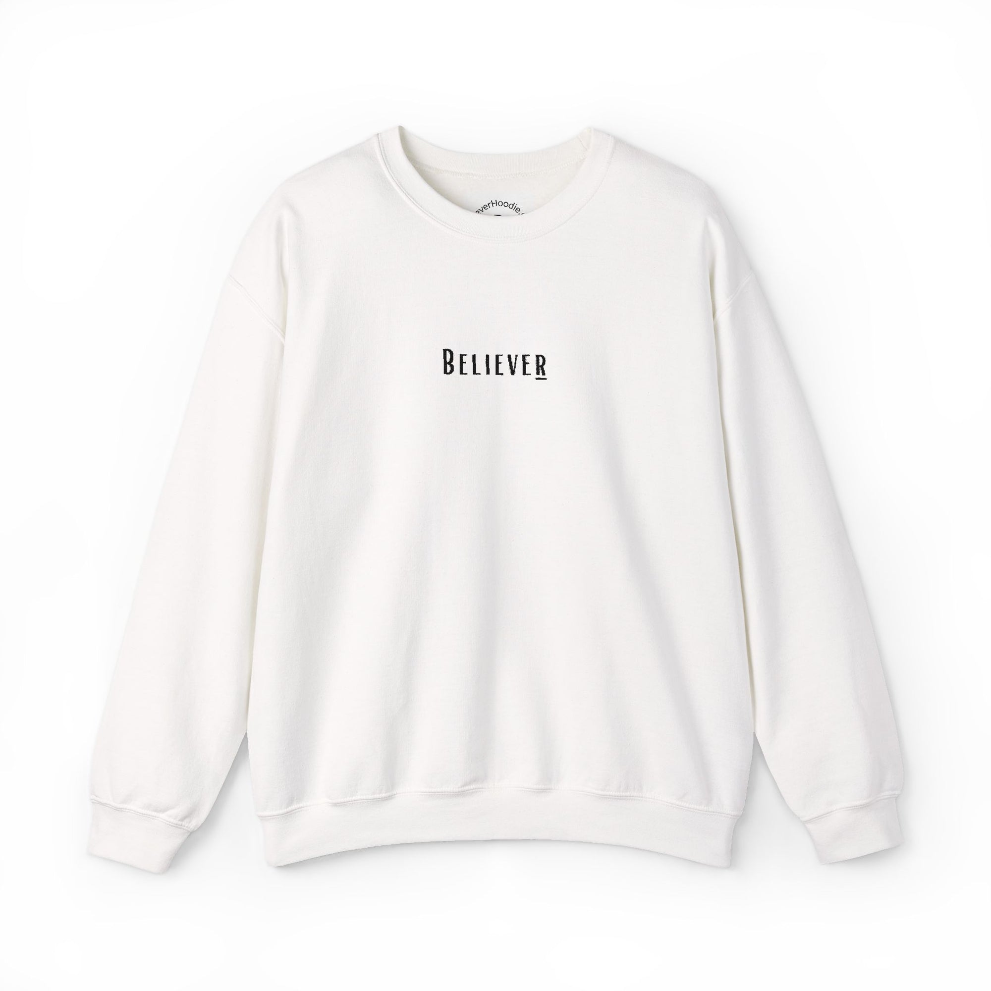 Believer Embroidered Crewneck – White