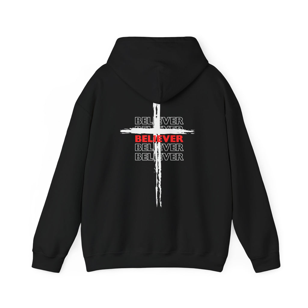 Believer Cross Hoodie – Black / Red