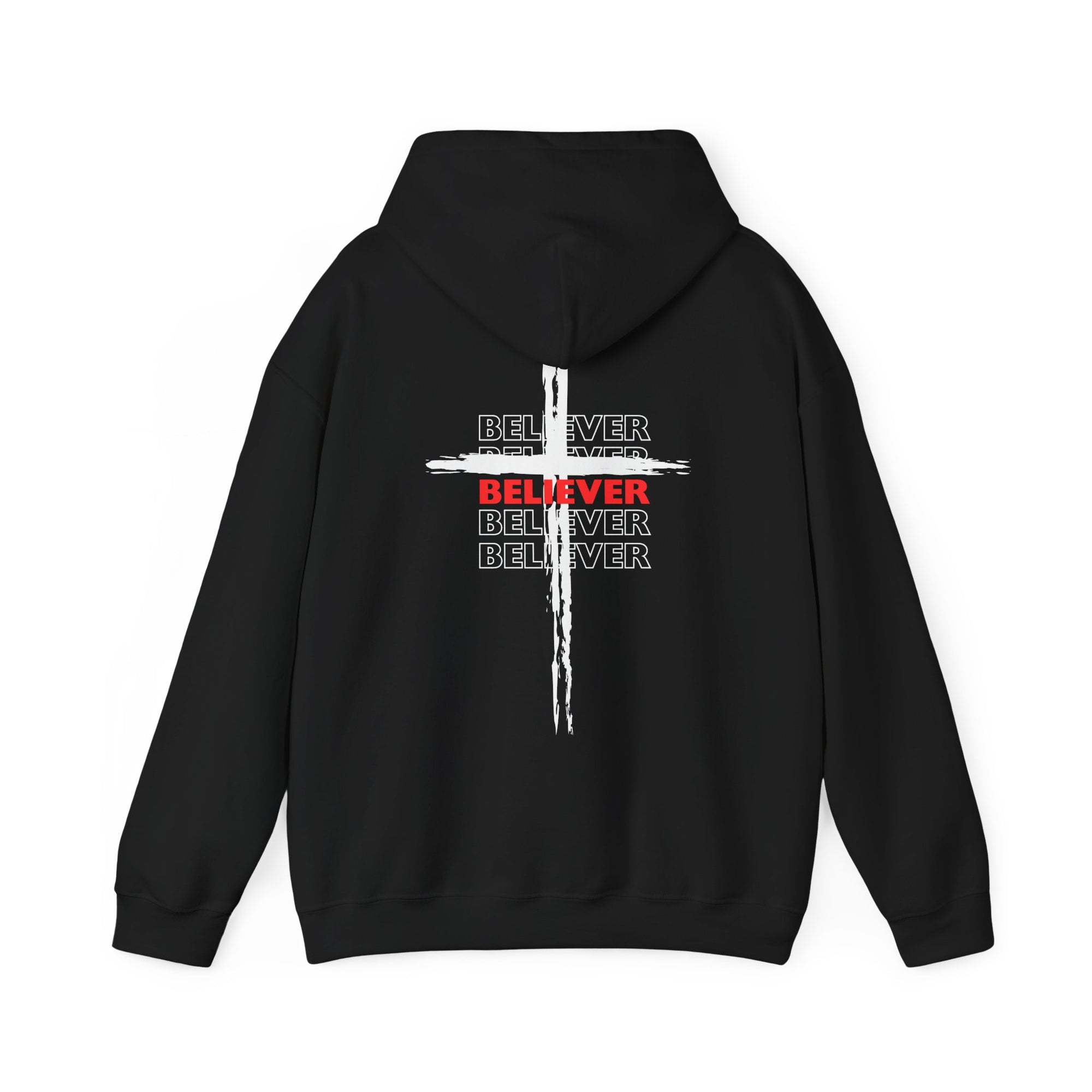 Believer Cross Hoodie – Black / Red