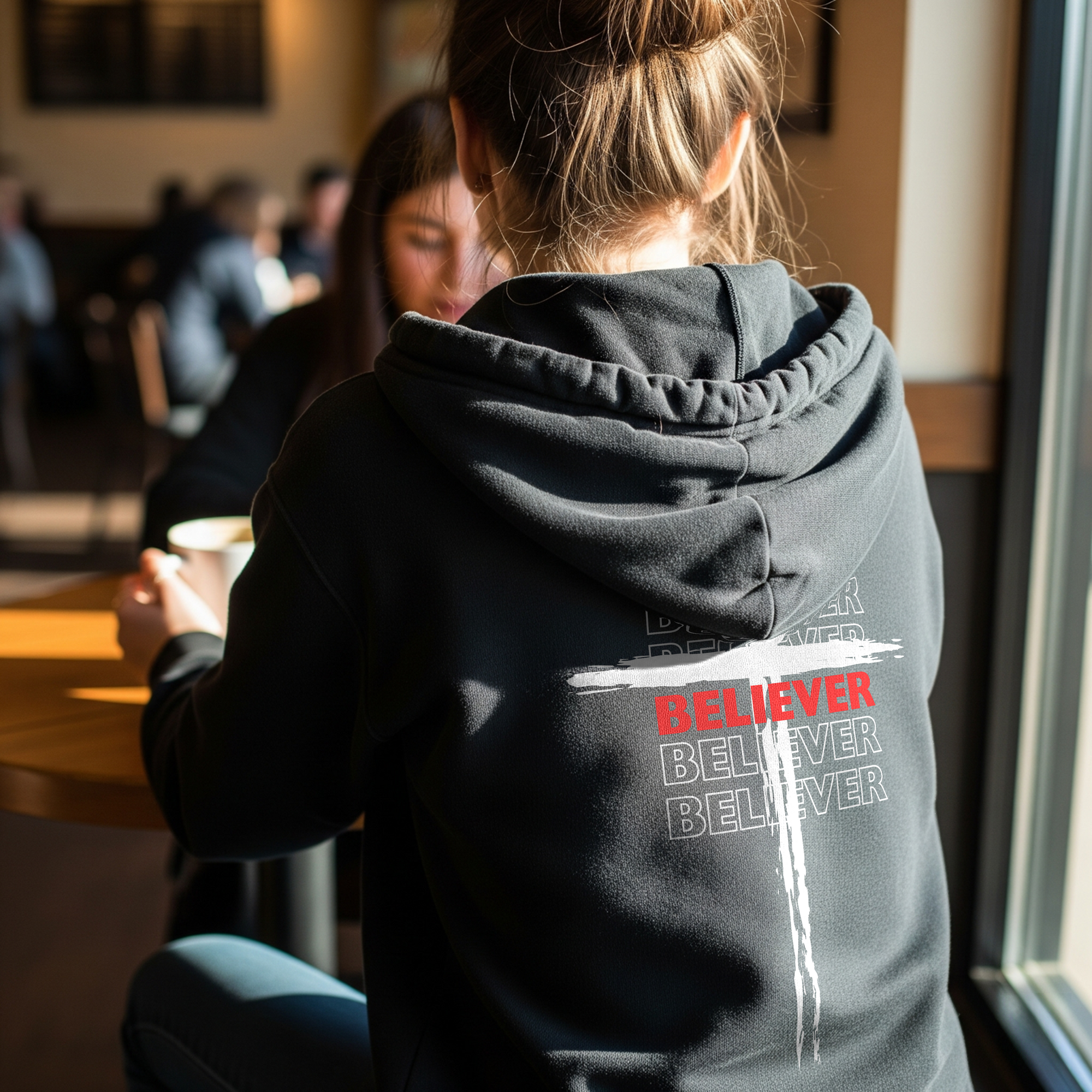 Believer Cross Hoodie – Black / Red