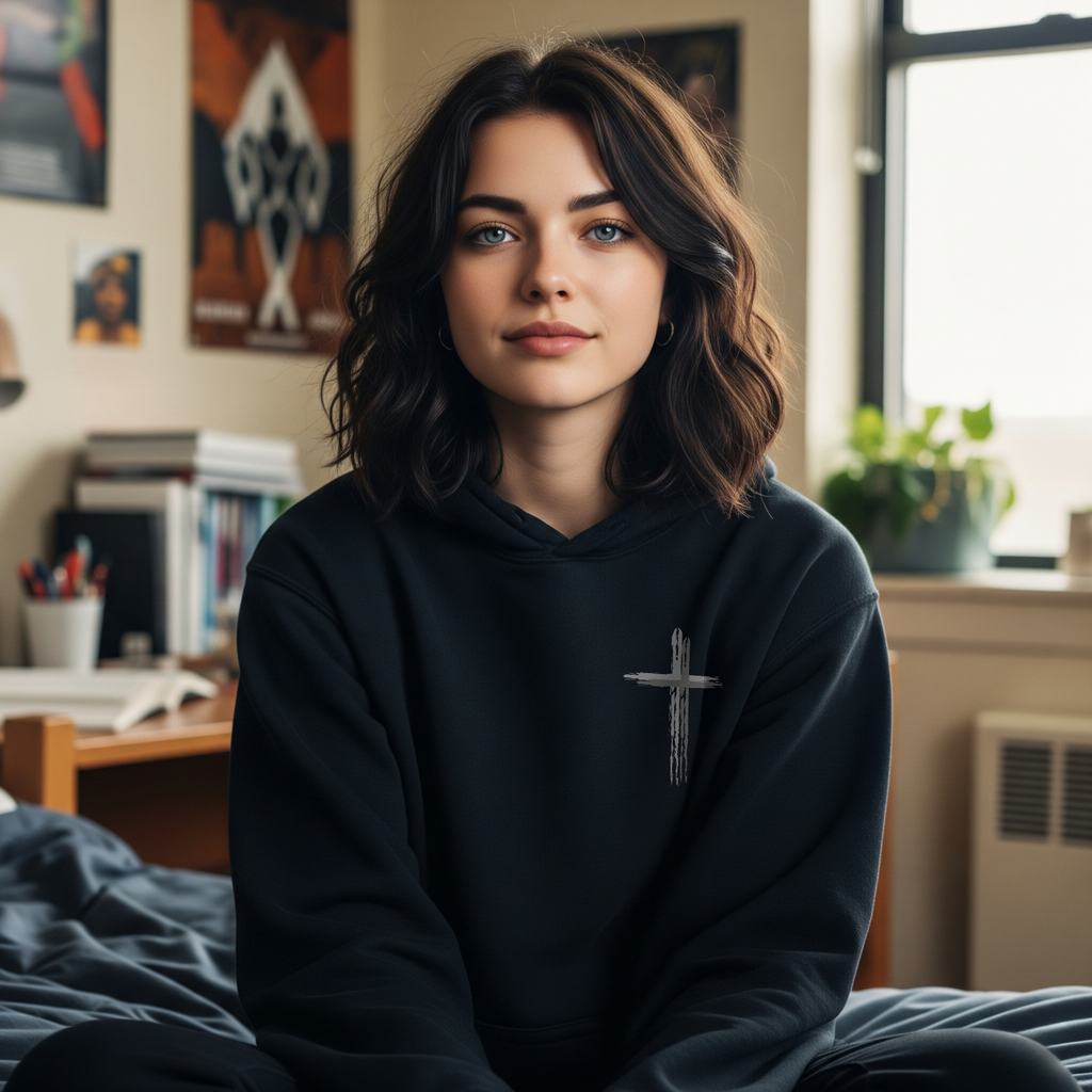 Believer Cross Hoodie – Black / Grey