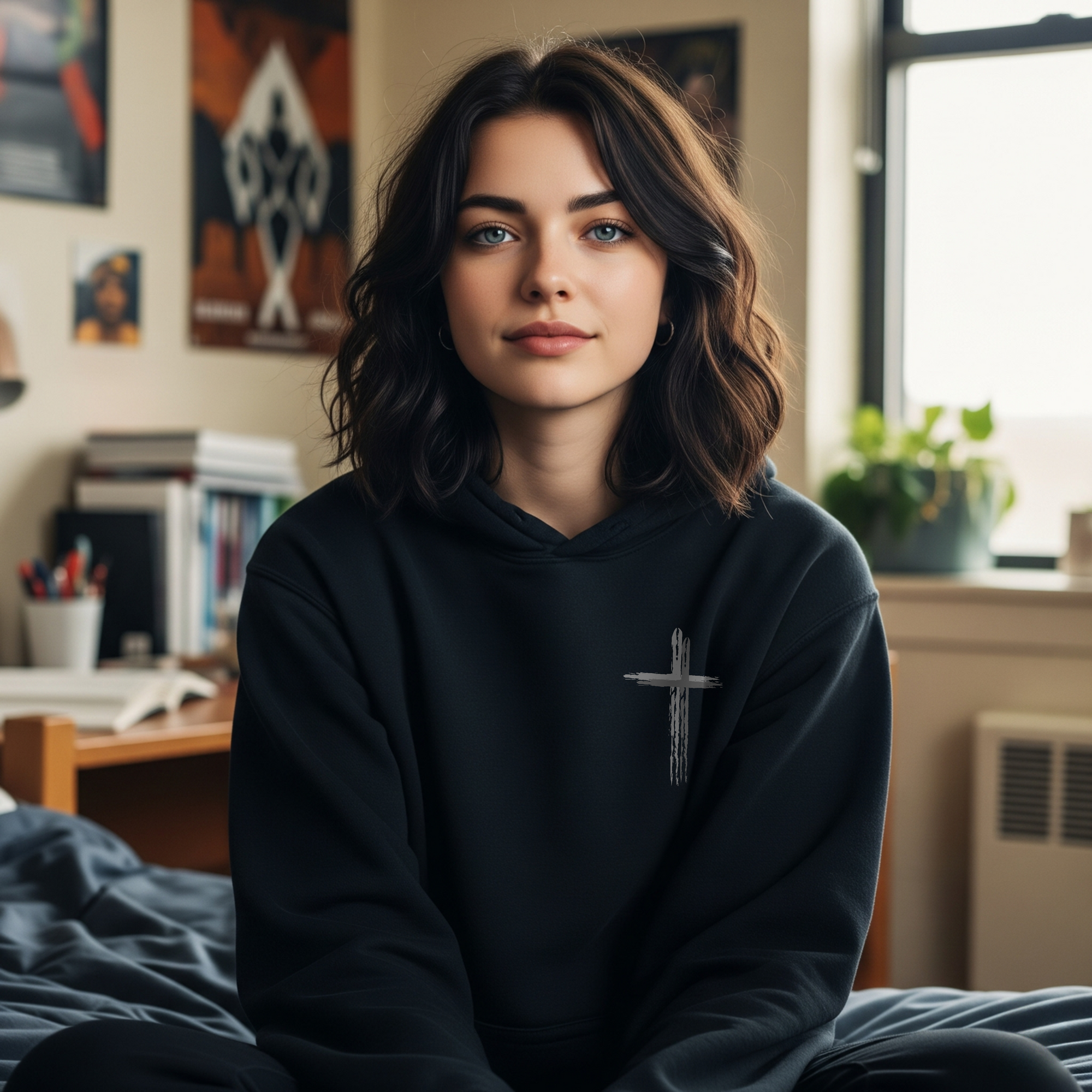 Believer Cross Hoodie – Black / Grey