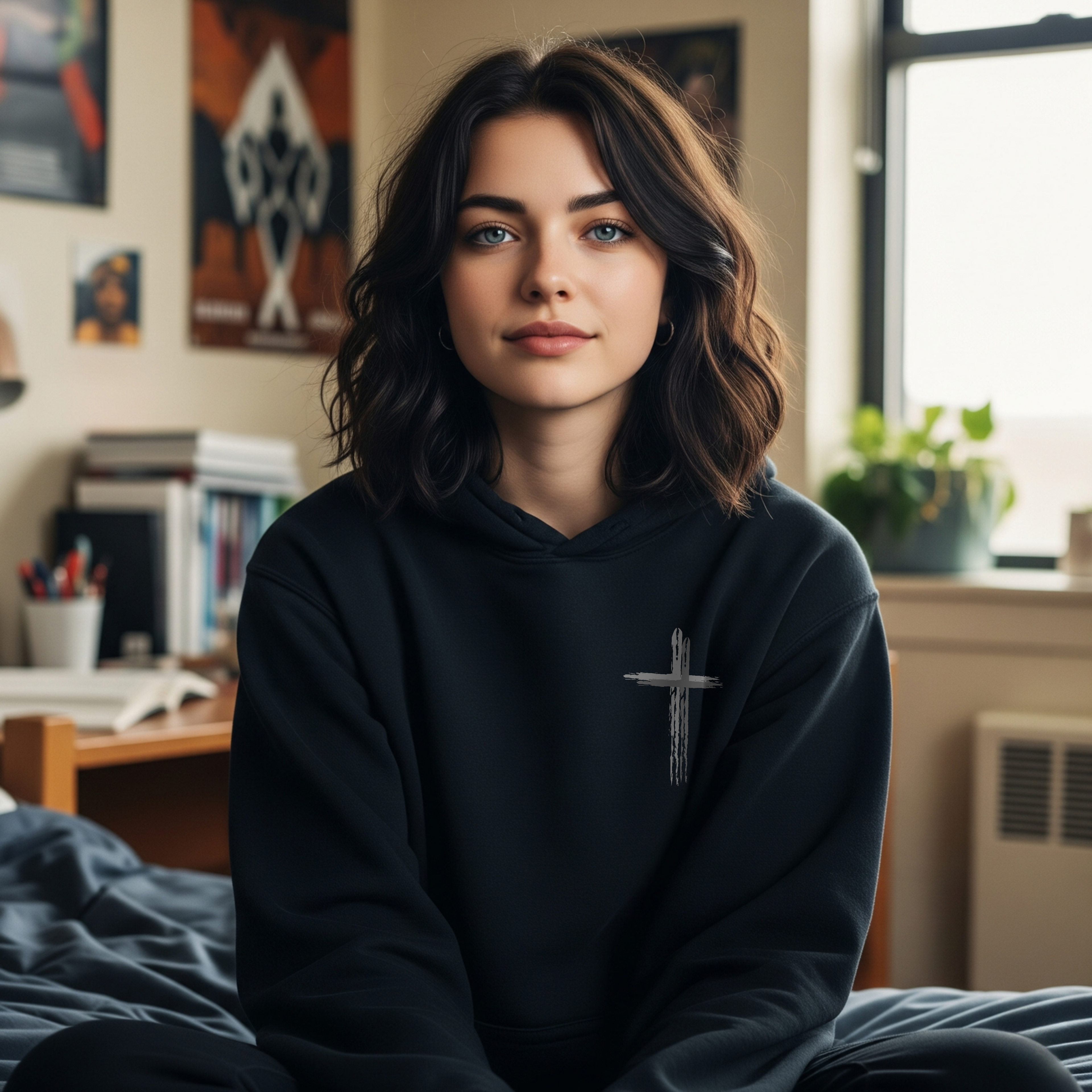 Believer Cross Hoodie – Black / Grey