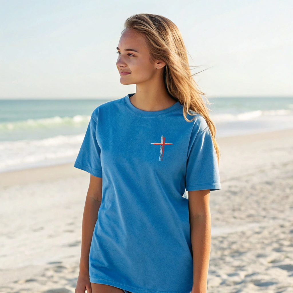Believer Cross T-Shirt – Caribe Blue | Comfort Colors®
