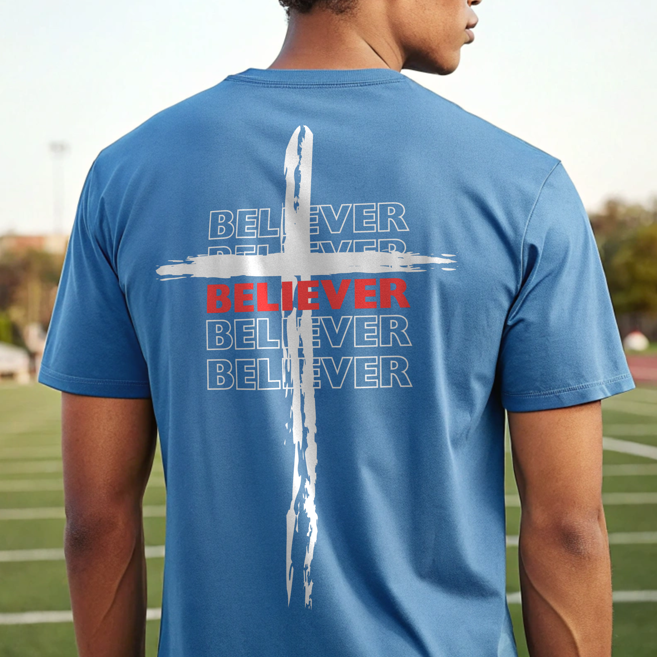 Believer Cross T-Shirt – Caribe Blue | Comfort Colors®
