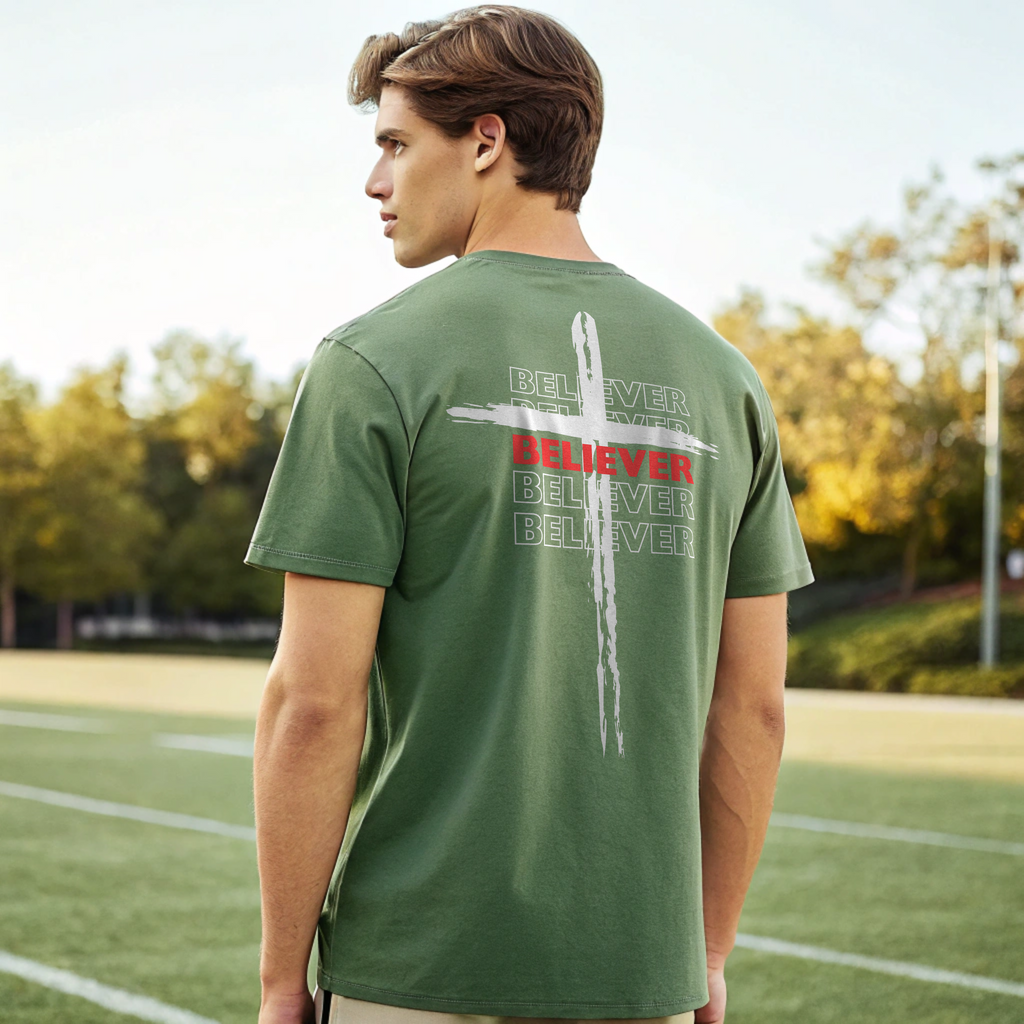 Believer Cross T-Shirt – Moss | Comfort Colors®