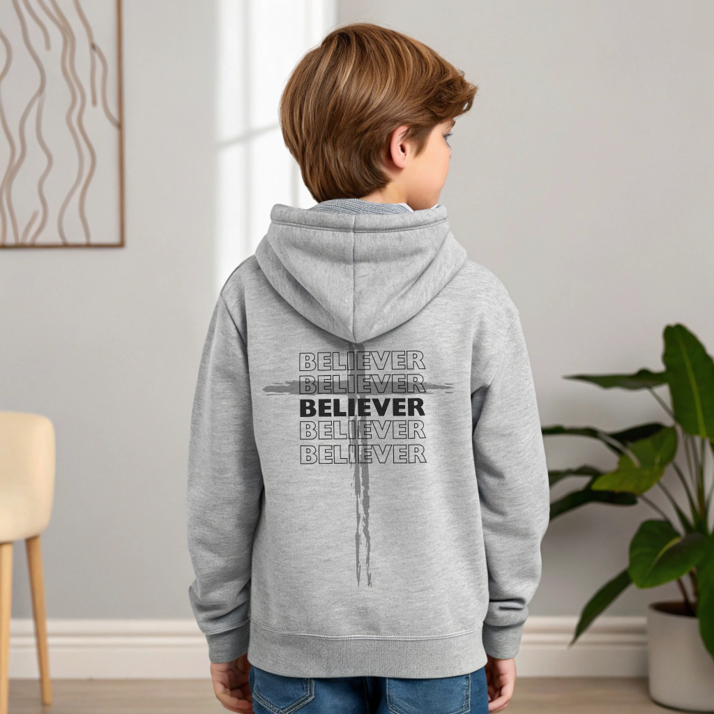 Youth Hoodie / Multiple Colors / Grey Cross / Black Letters