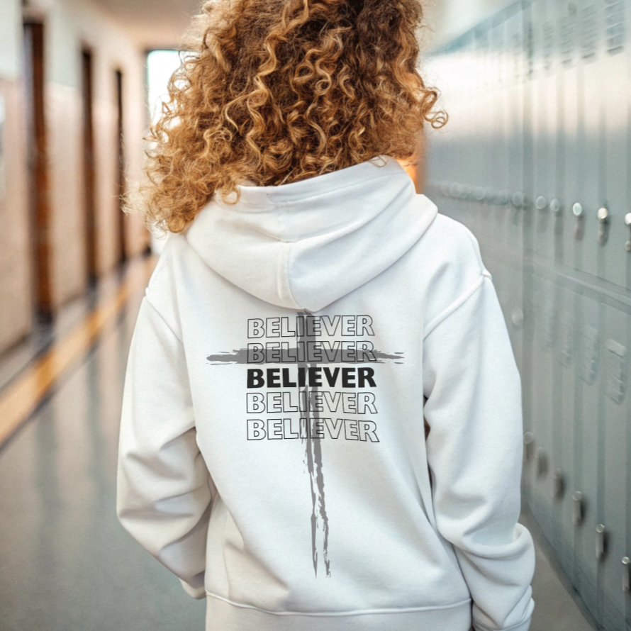 Youth Hoodie / Multiple Colors / Grey Cross / Black Letters