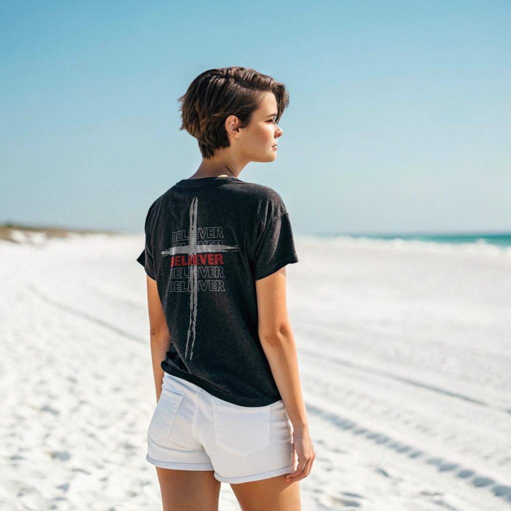 Believer Cross T-Shirt – Black | Comfort Colors®